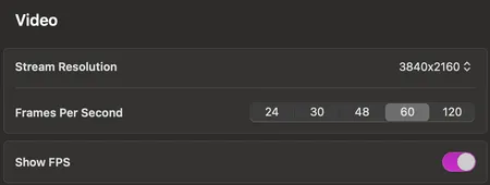 camera graph fps display settings