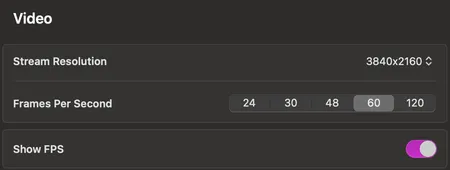camera graph fps display settings