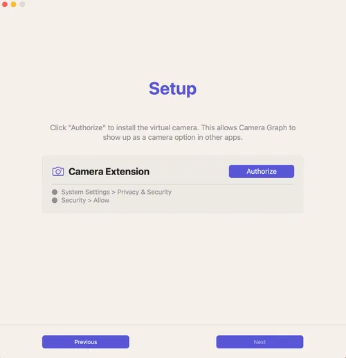 authorize camera button